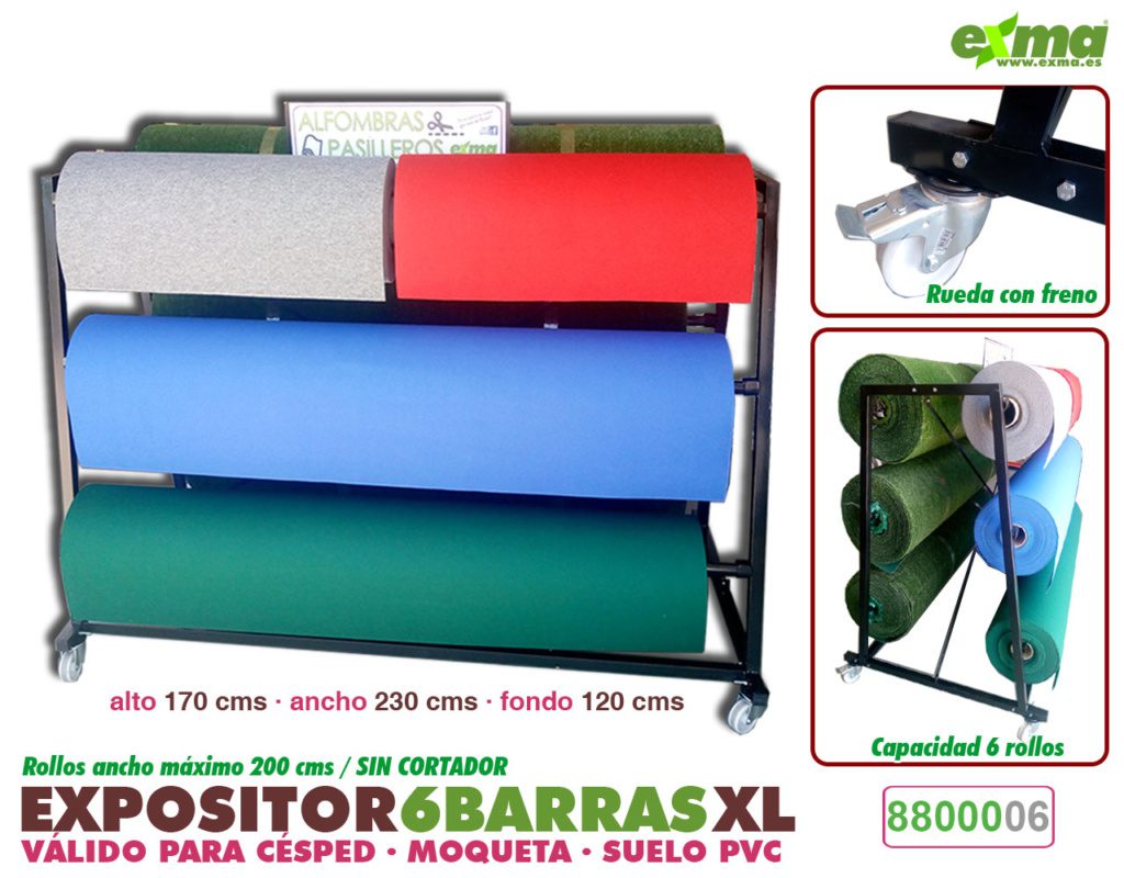 expositor moqueta césped