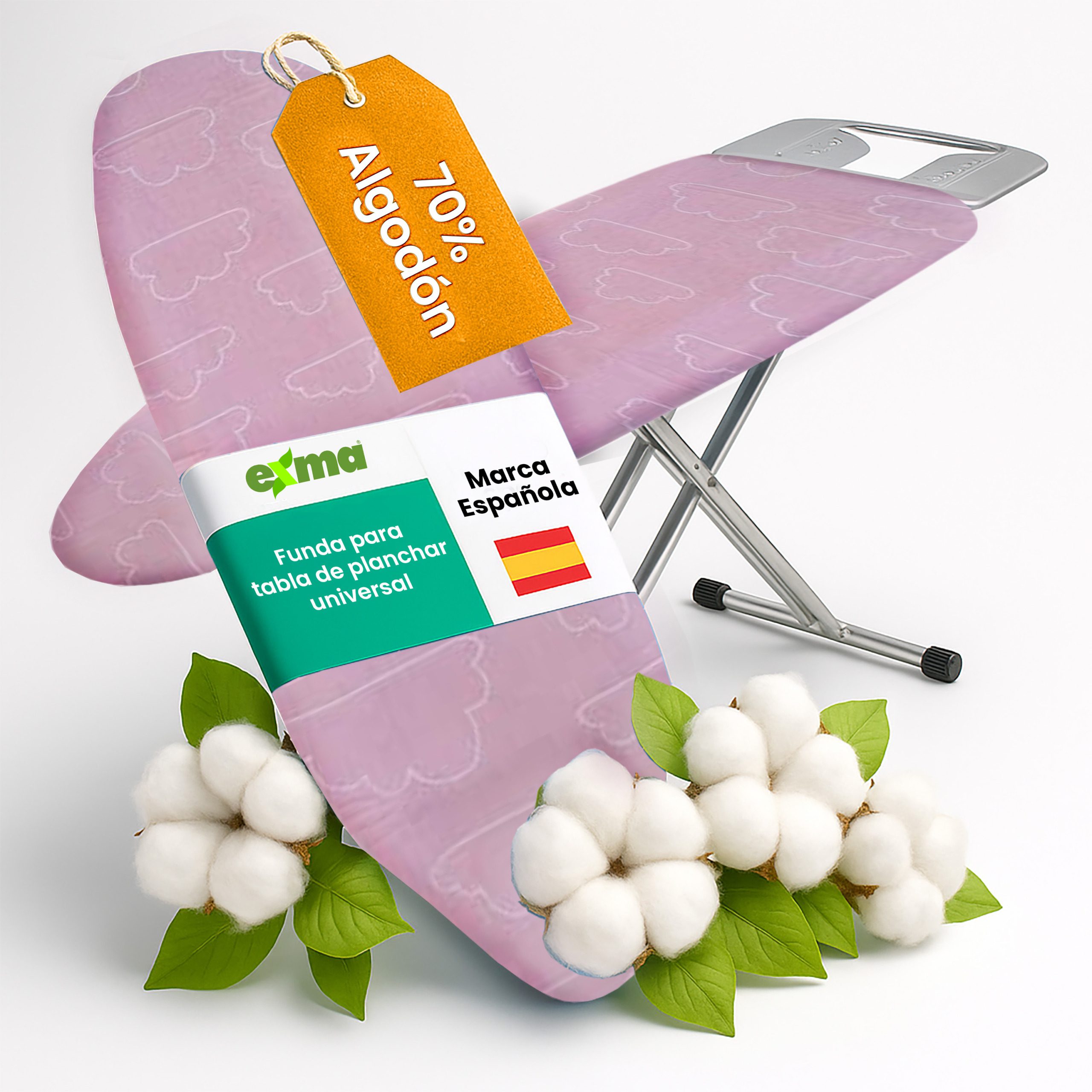 Funda para tabla de planchar ajustable universal - nubes rosa 0601200-16