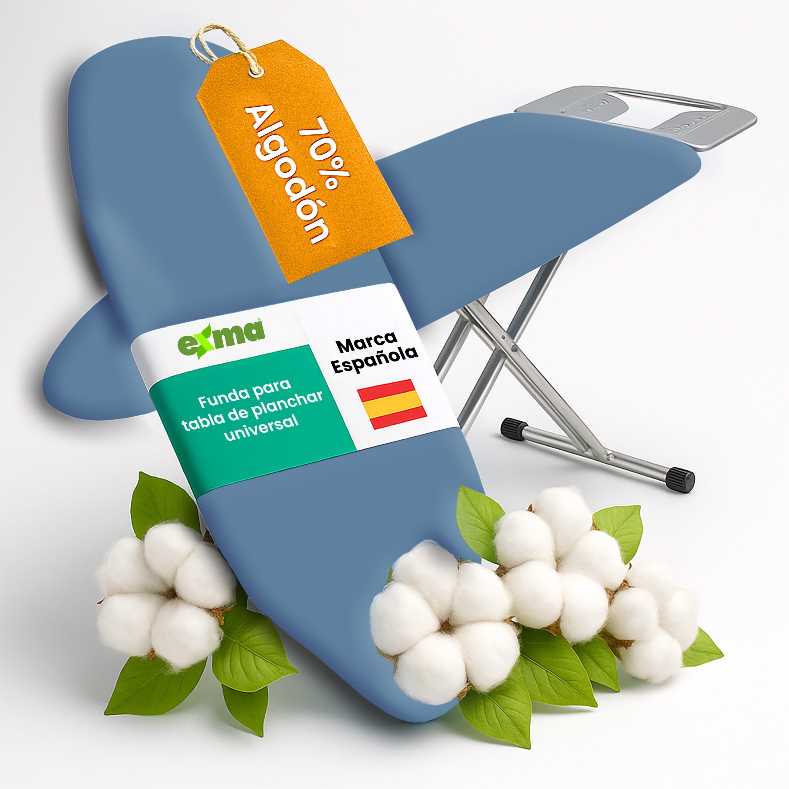 Funda para tabla de planchar ajustable universal - liso azul 0601200-14