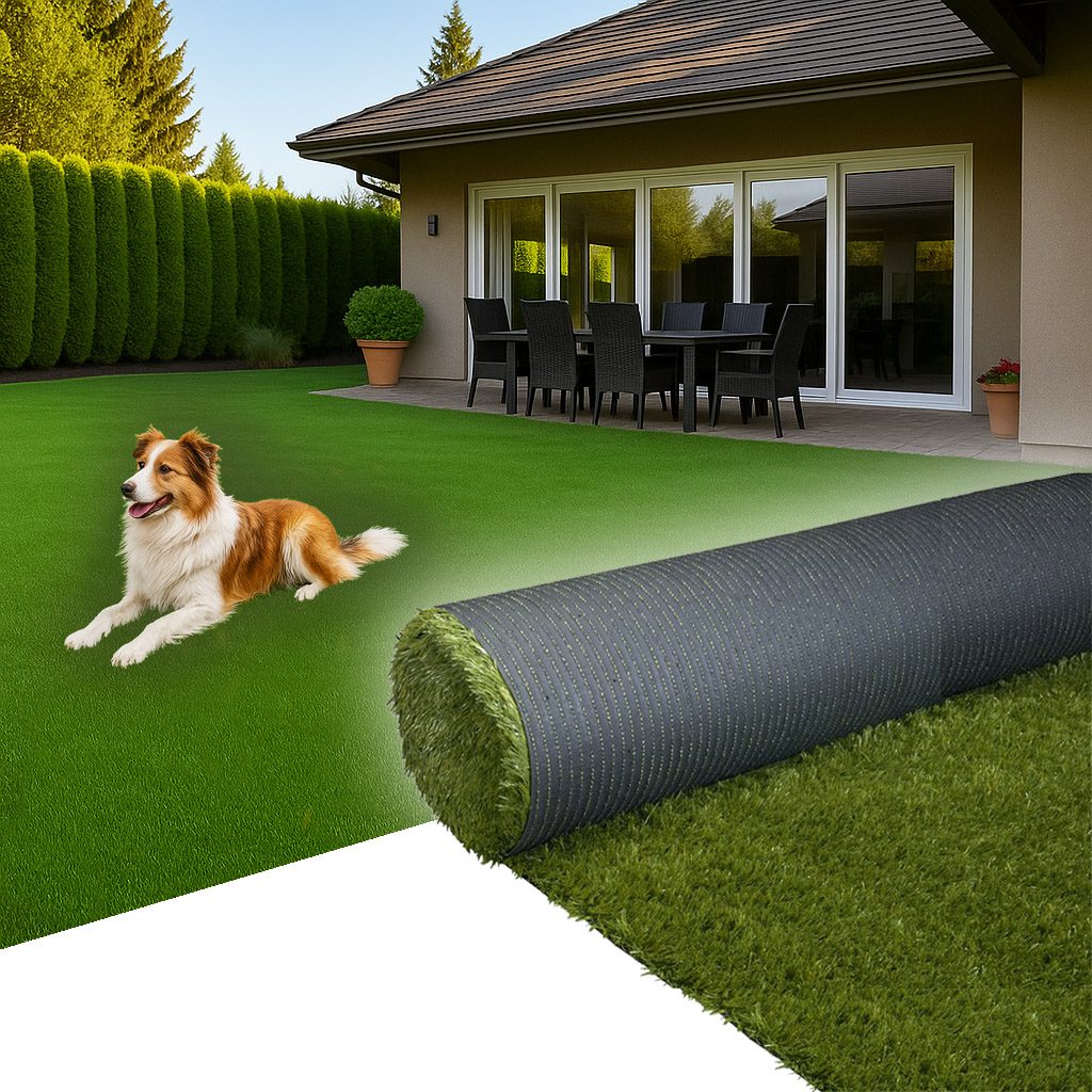 Rollo de Césped Artificial Barato exterior jardín terraza mascotas 35mm - [Ancho2m x10mt largo]