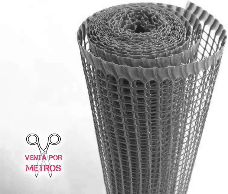Malla de Red Rejilla de Plástico para Balcones y Terrazas Jardín - Ancho 1m [VENTA POR METROS] Gris 5mm