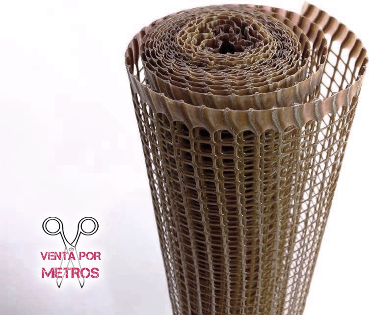 Malla de Red Rejilla de Plástico para Balcones y Terrazas Jardín - Ancho 1m [VENTA POR METROS] Marrón 5mm