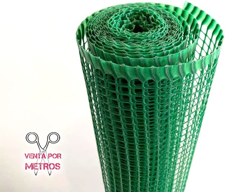 Malla de Red Rejilla de Plástico para Balcones y Terrazas Jardín - Ancho 1m [VENTA POR METROS] Verde 5mm