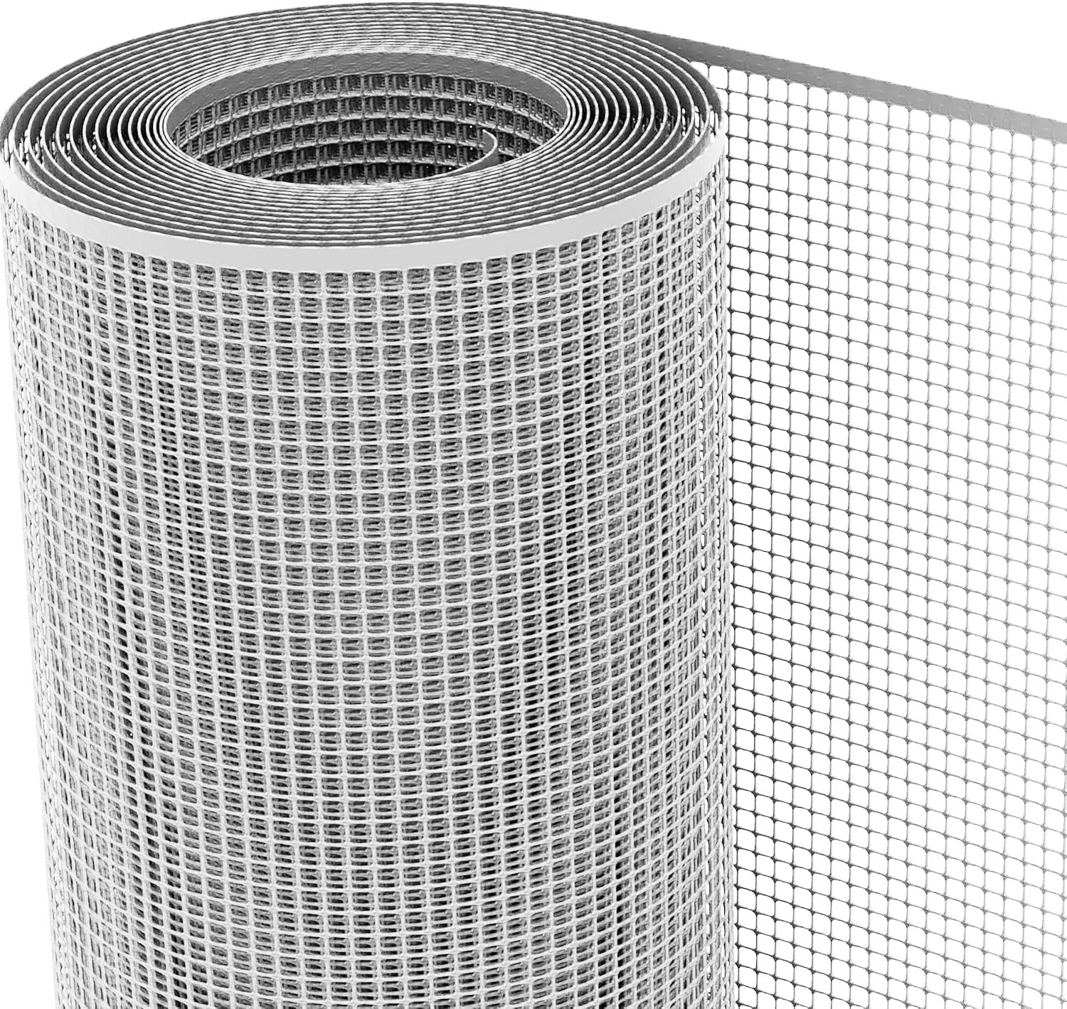 Malla de Red Rejilla de Plástico para Balcones y Terrazas Jardín en Rollos - Blanco 9mm [Rollo ancho1mt x30mt largo]