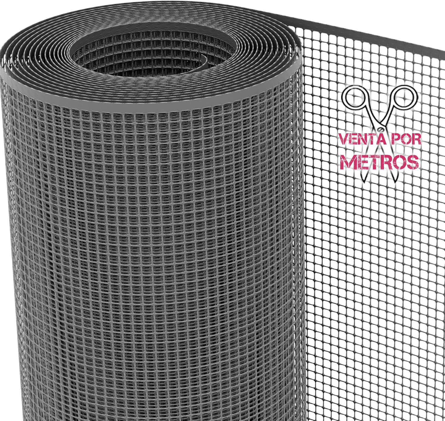 Malla de Red Rejilla de Plástico para Balcones y Terrazas Jardín - Ancho 1m [VENTA POR METROS] Gris 9mm