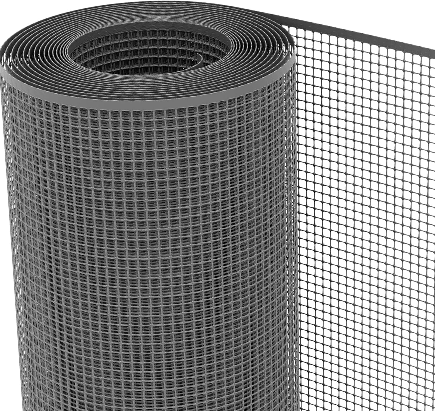 Malla de Red Rejilla de Plástico para Balcones y Terrazas Jardín en Rollos - Gris 9mm [Rollo ancho1mt x30mt largo]