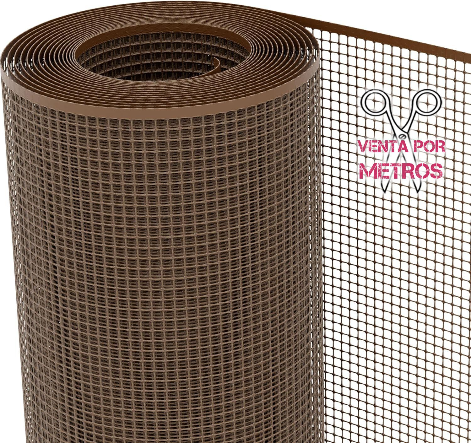 Malla de Red Rejilla de Plástico para Balcones y Terrazas Jardín - Ancho 1m [VENTA POR METROS] Marrón 9mm