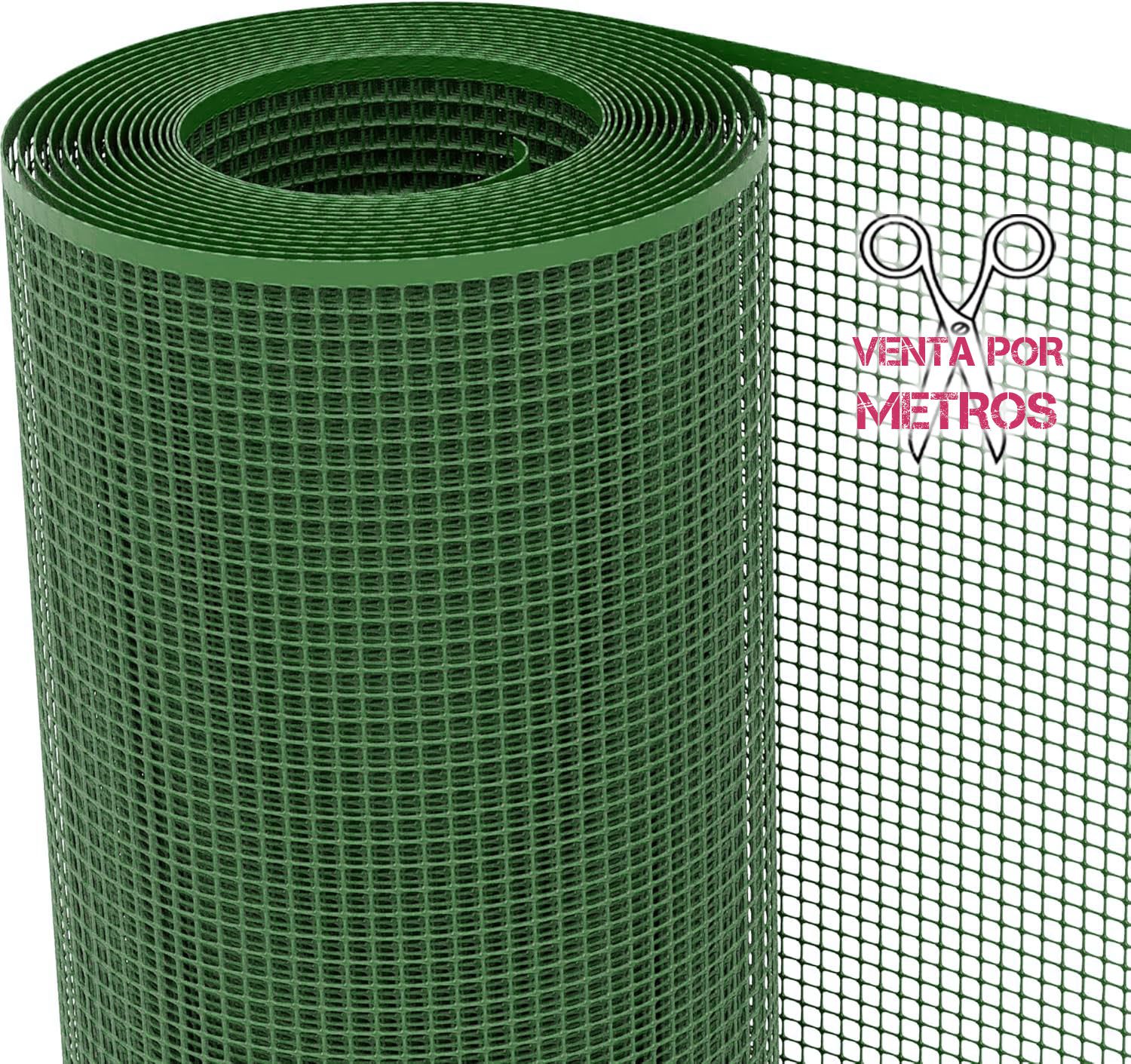 Malla de Red Rejilla de Plástico para Balcones y Terrazas Jardín - Ancho 1m [VENTA POR METROS] Verde 9mm