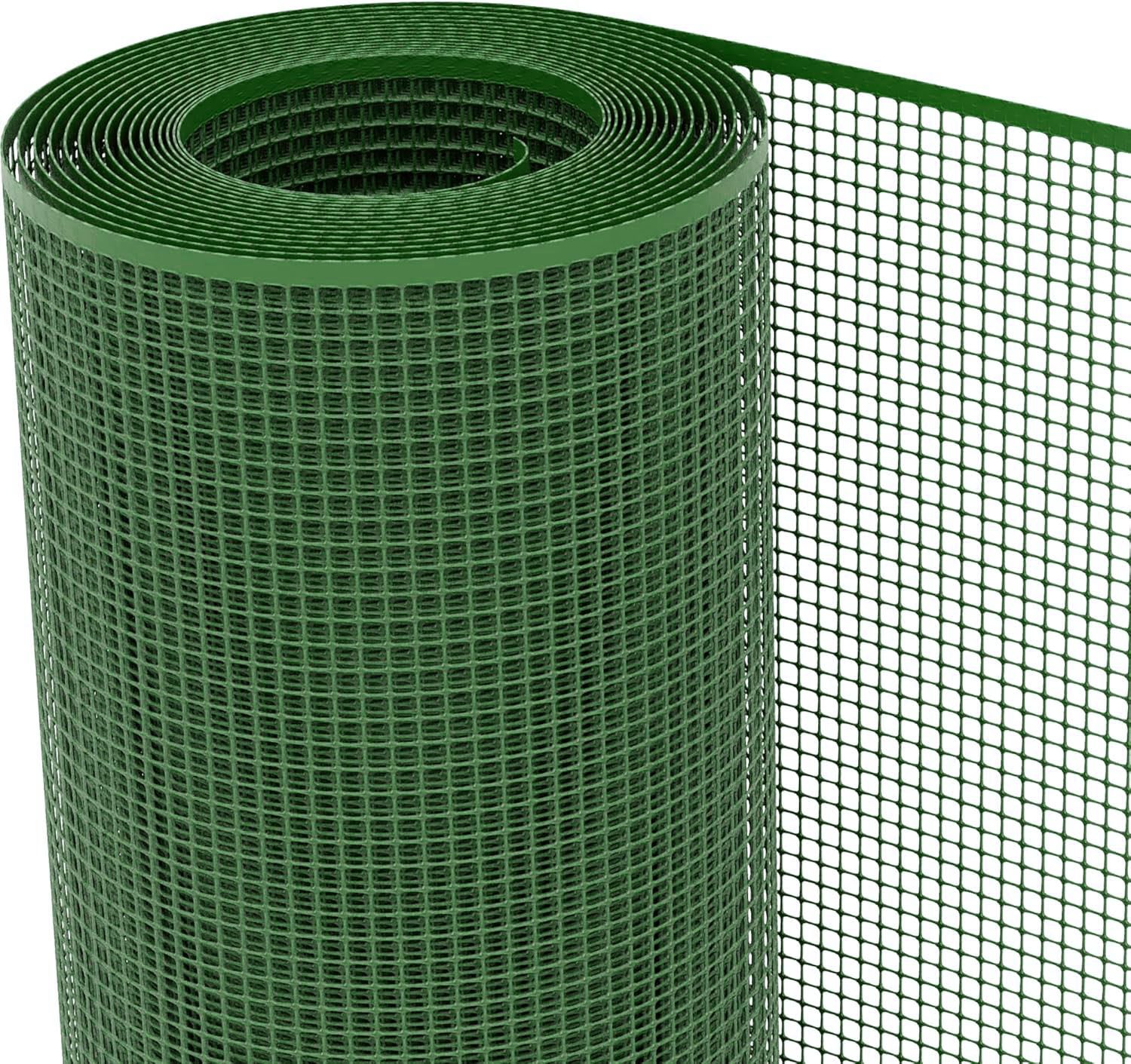 Malla de Red Rejilla de Plástico para Balcones y Terrazas Jardín en Rollos - Verde 9mm [Rollo ancho1mt x30mt largo]