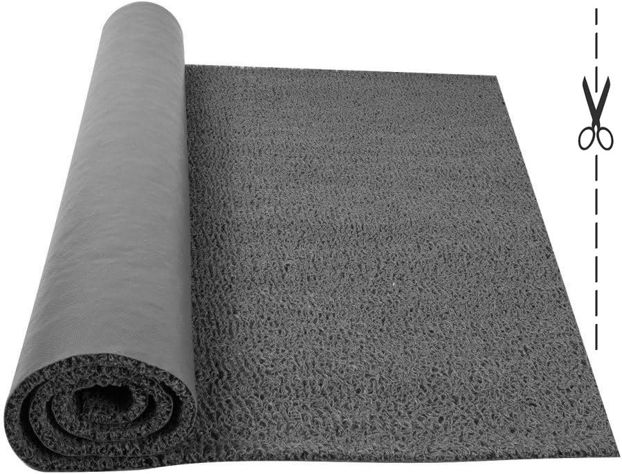 Rollo Alfombra entrada Felpudo Rizo PVC Vinilo Rizos Coil con Base Antideslizante - Venta por metros continuos a Medida - Color Gris