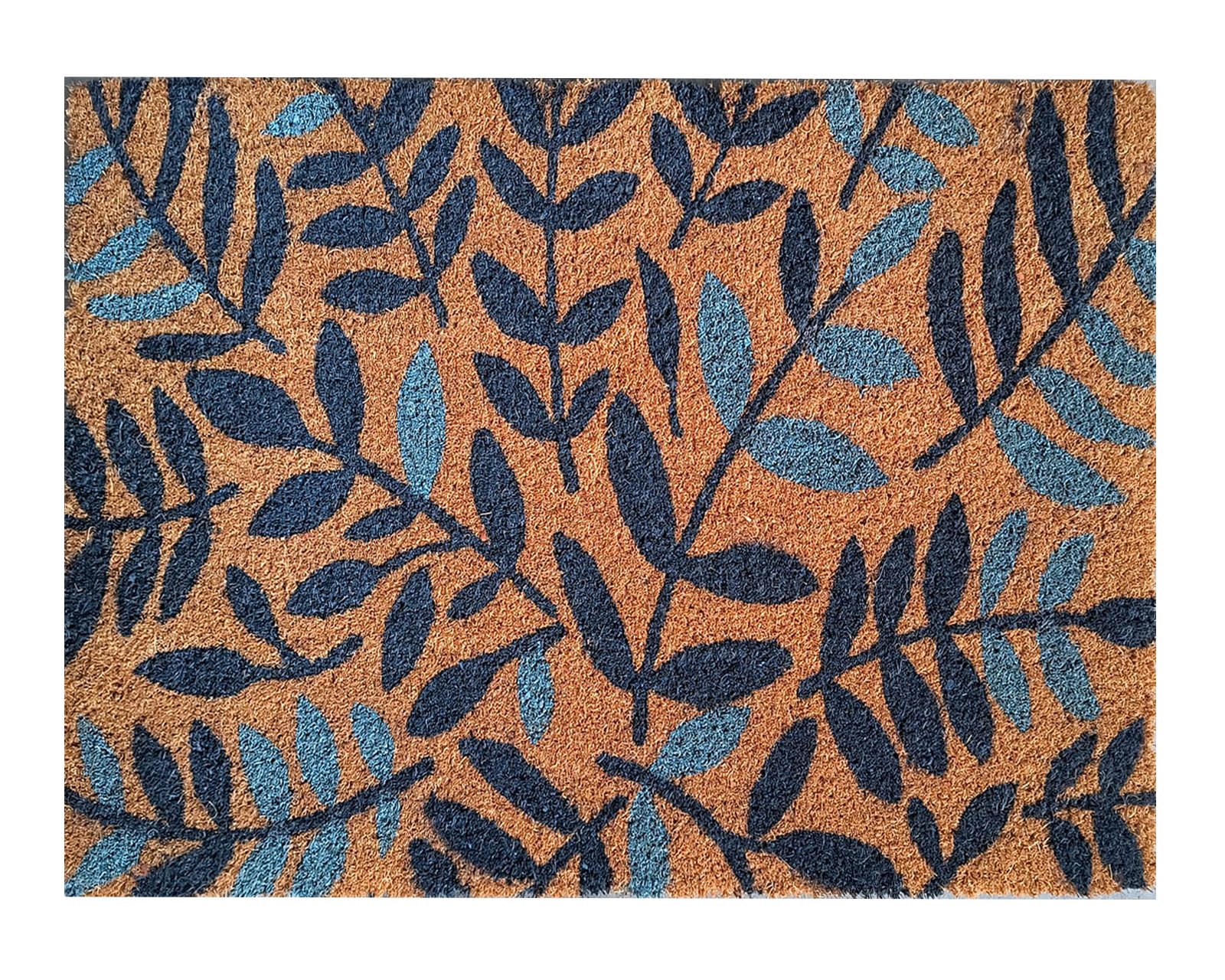 Felpudo Coco Rectangular Antideslizante entrada casa piso puerta interior exterior - Hojas Frío