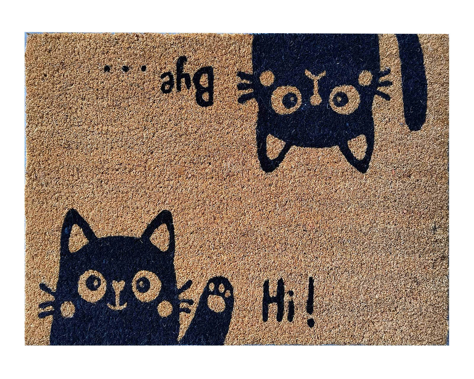 Felpudo Coco Rectangular Antideslizante entrada casa piso puerta interior exterior - Gatos Manga