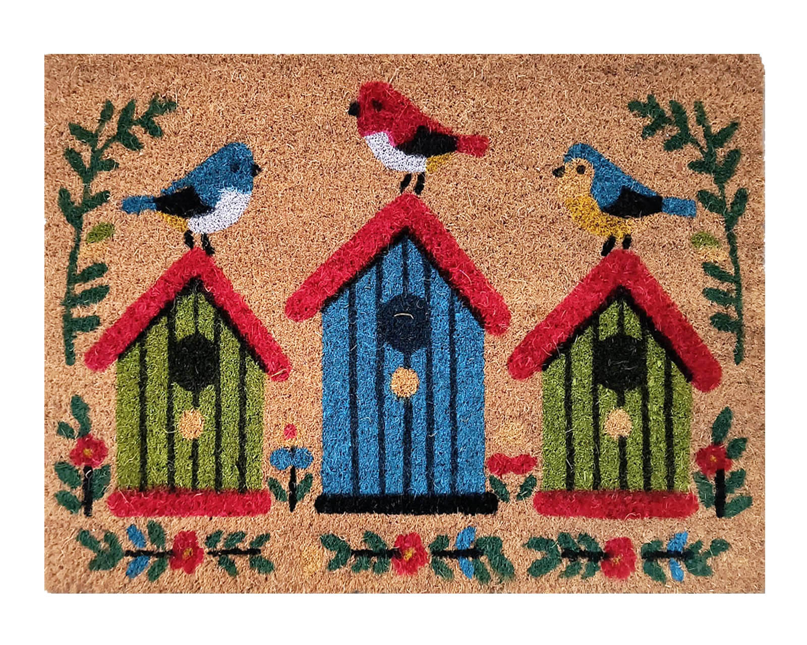 Felpudo Coco Colores Rectangular Antideslizante entrada casa piso puerta interior exterior - Nidos Pajaritos