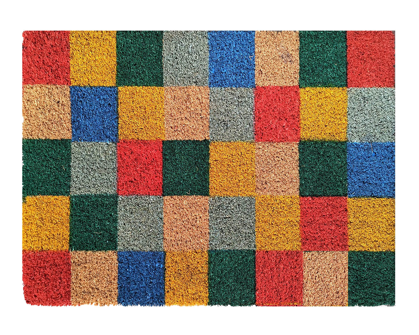 Felpudo Coco Colores Rectangular Antideslizante entrada casa piso puerta interior exterior - Color Pixel