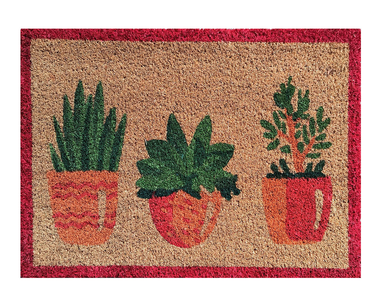 Felpudo Coco Colores Rectangular Antideslizante entrada casa piso puerta interior exterior - Macetas