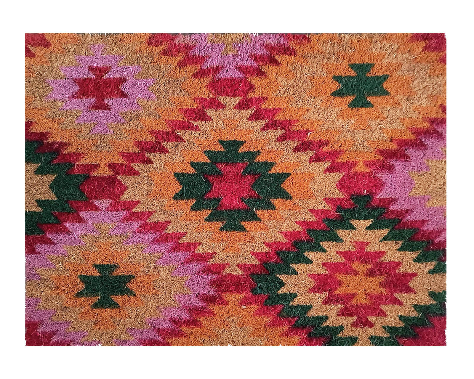 Felpudo Coco Colores Rectangular Antideslizante entrada casa piso puerta interior exterior - Rombos Ethnic