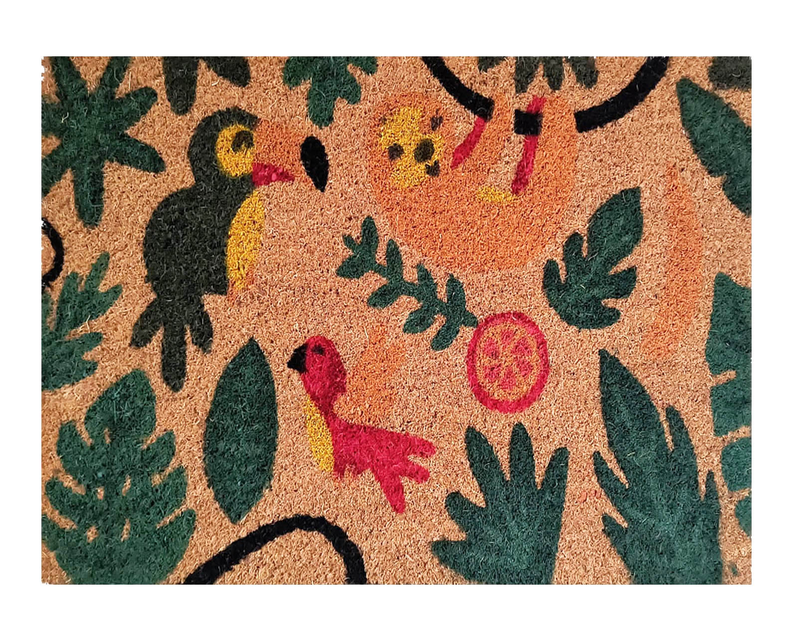 Felpudo Coco Colores Rectangular Antideslizante entrada casa piso puerta interior exterior - Selva Tropical