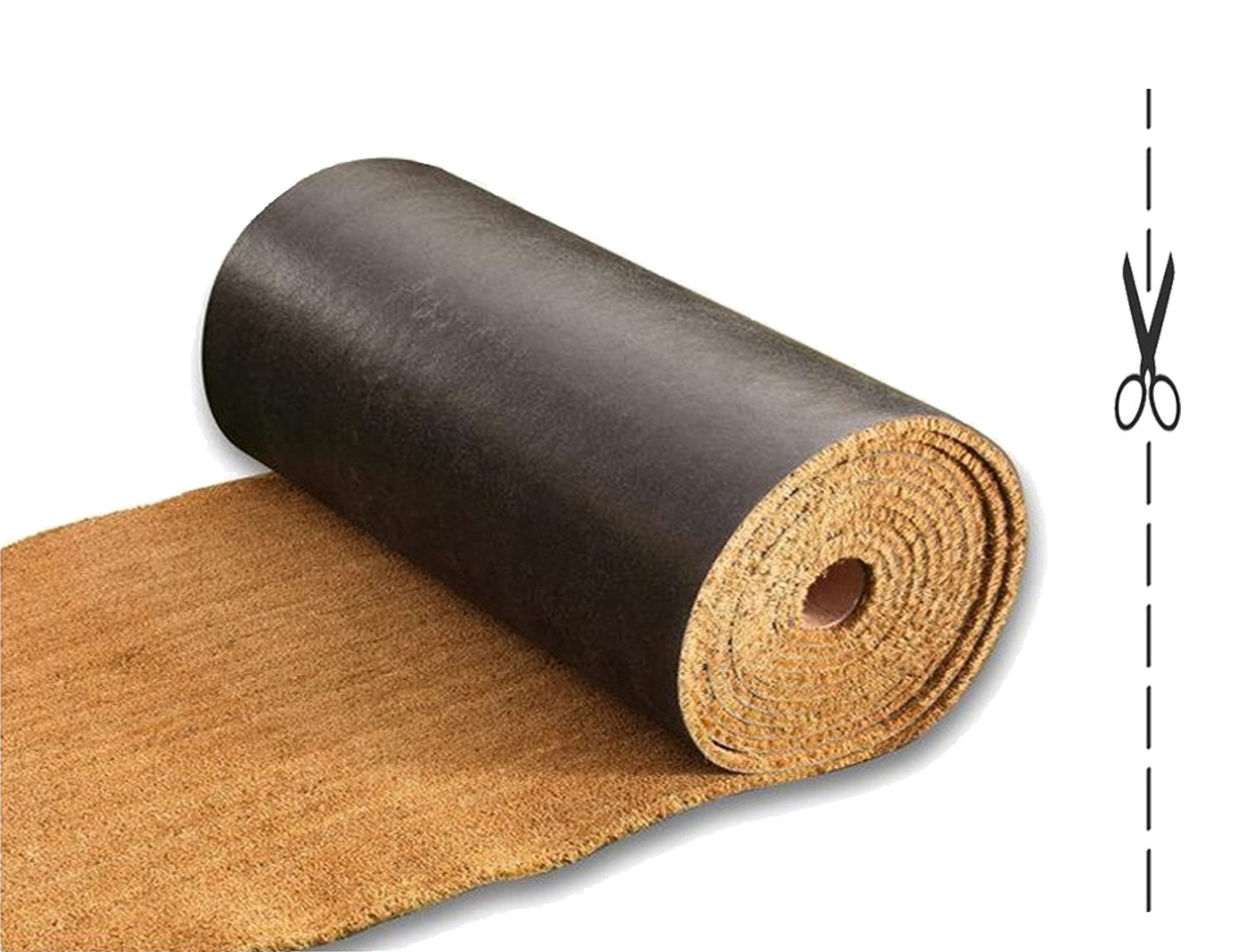 Felpudo de Coco por Metros a Medida Ancho de 65cm - Alfombra para Entrada de Casa Antideslizante Ultraabsorbente Exterior Resistente Intemperie Atrapapolvo de Fácil Limpieza