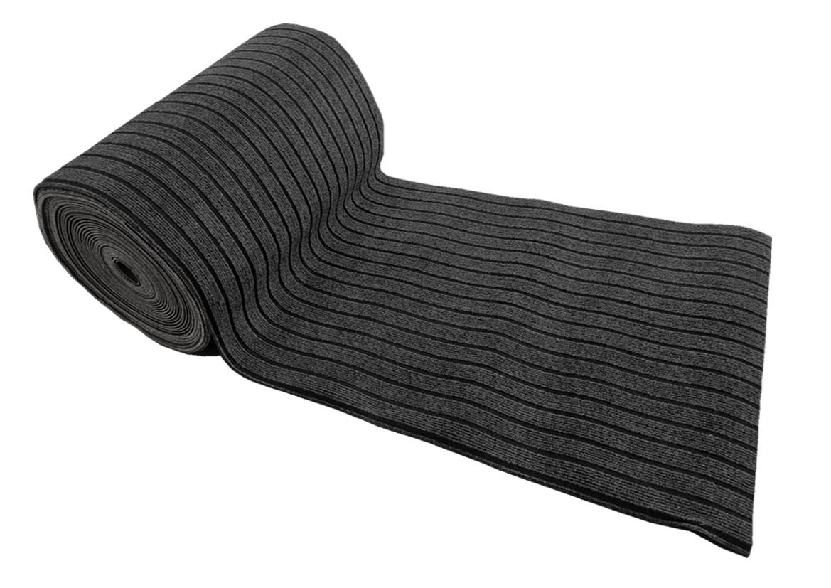 Alfombra moqueta antideslizante por metros para cocina y pasillo - Ancho 60cm - Basic Lineas Rayas Negro