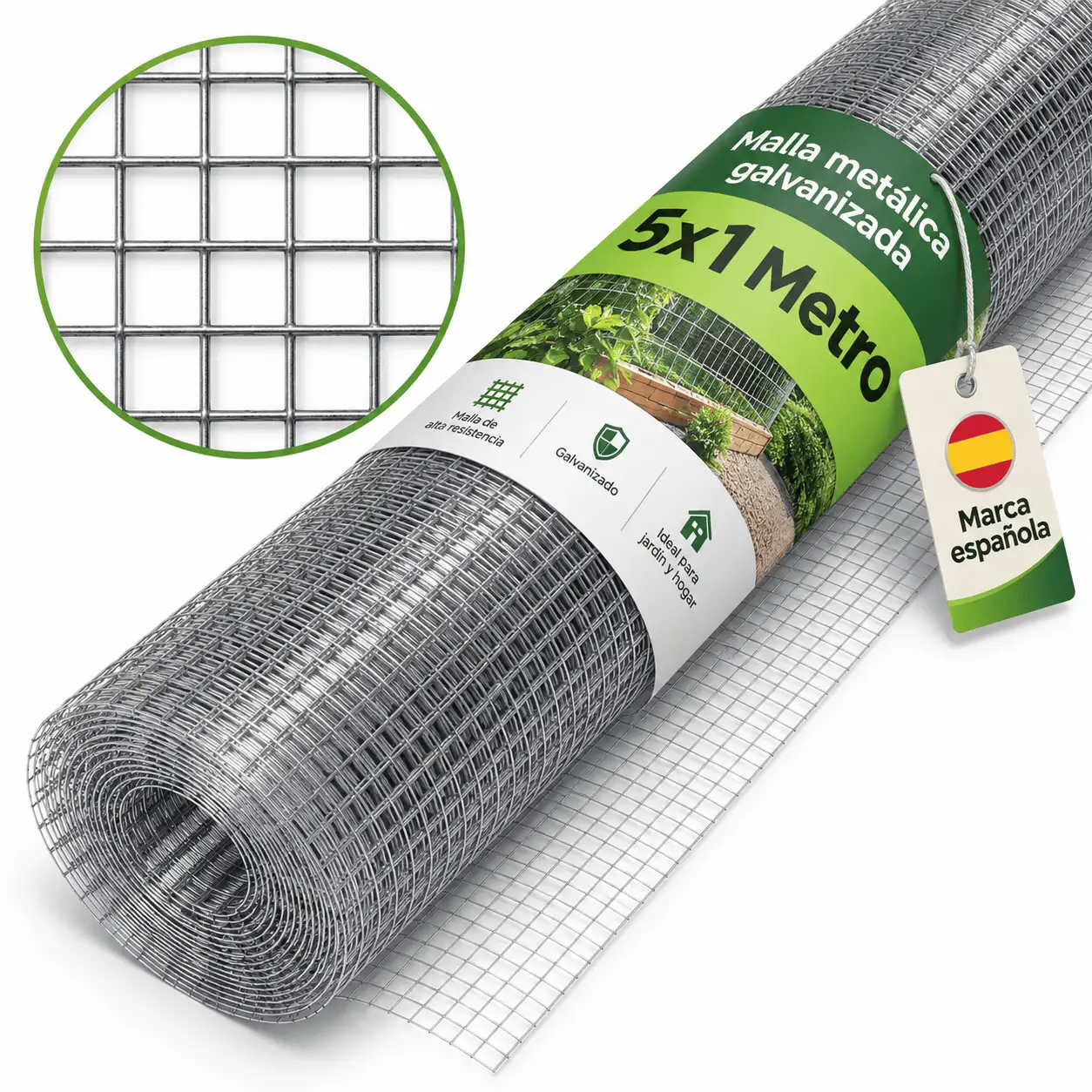 malla metálica rollito 5m galvanizada inoxidable